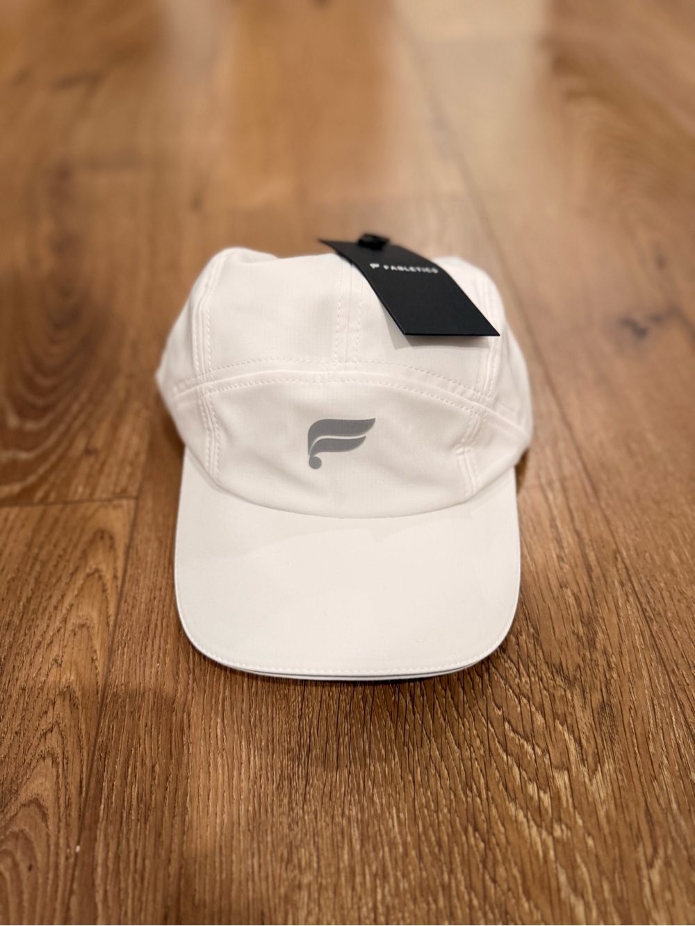 Fabletics White Performance Baseball Cap with Gray Logo